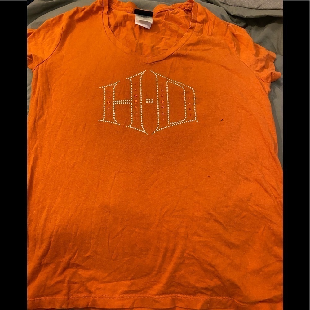 Harley Davidson orange bling baby T-shirt